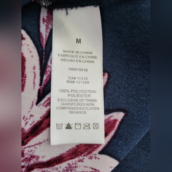 Dynamite Navy and Pink Floral Dress, Size Medium - Picture 4 of 4